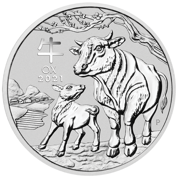 1 Dollar Australien - Lunar III - Ochse 1 oz Silbermünze (2021)